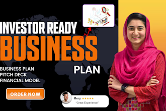 create investor ready business plan pitch deck and financial model