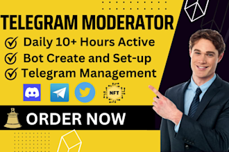 be your telegram moderator and telegram crypto group manager