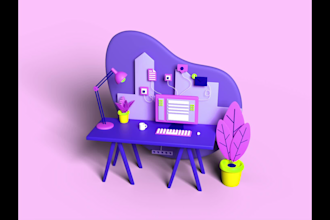 do custom 3d illustration and 3d icon for website