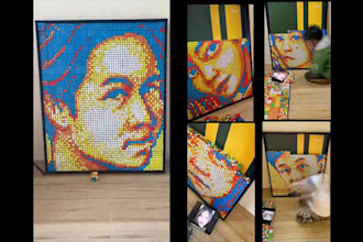 make mozaik art happy birthday video with 400 rubik cube