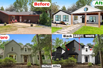 change house or home wall, brick color or remodel exterior