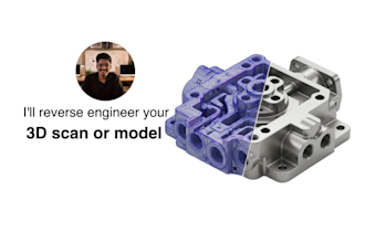 reverse engineer automotive or industrial parts stl to step, cnc and 3d print
