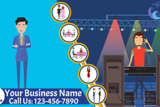 do dj for parties and weddings 2d animated promo video