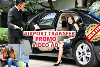 make an air port transfer service or airport shuttle service video ad