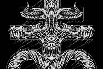 design grayscale dark illustration for tshirt