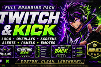 create animated twitch stream overlays, panels and stream branding