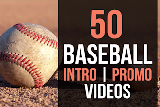 create 50 baseball logo intro promo videos