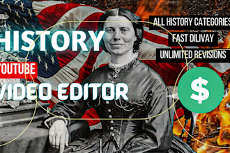 do create history videos and documentary for youtube chanels