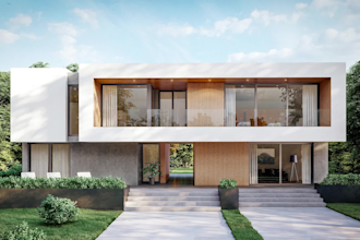 create a realistic 3d rendering architecture