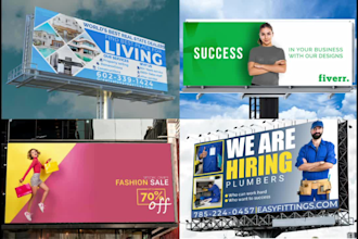 do an outdoor billboard design, outdoor signage design