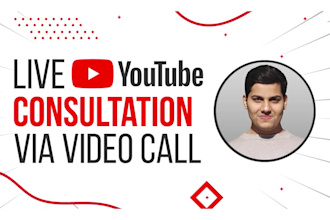 be your youtube consultant or coach live via video call
