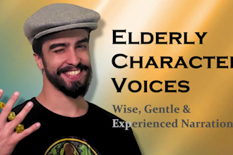 voice over an elderly male character with expert narration
