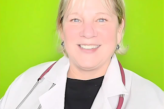 record a female medical spokesperson video in scrubs or lab coat