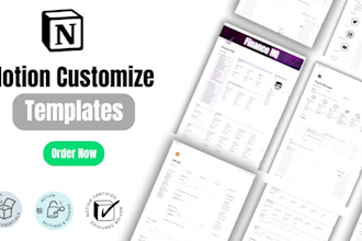be your notion expert to set and design  customized aesthetic notion templates