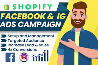 run shopify facebook ads campaign and instagram ads, fb advertising