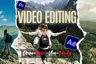 professionally edit your travel, vlogs, gopro and drone videos