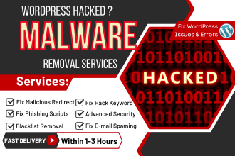 restore wordpress hacked website,remove malware fast cleanup