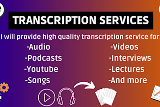 provide english transcription of audio, video file or add subtitles