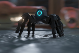 do cinematic 3d mechanical robots animation, sci fi cyborgs, cyberpunk character
