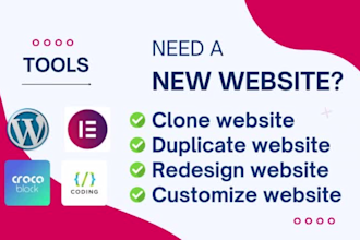 clone or redesign wordpress website with elementor pro page builder