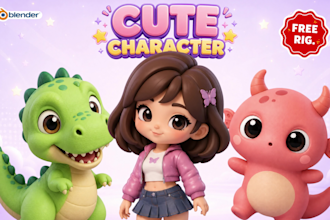 create cute 3d character, mascot and cartoon models for animation