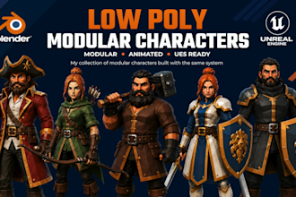 create low poly game character 3d models with clean topology