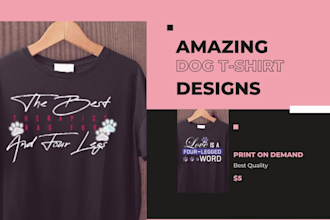 design dog t shirt and mockup for your store and website