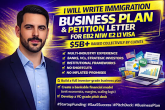 write an immigration business plan for eb2 niw uscis investor visa approval