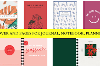 design covers and pages for journal, notebook, planner