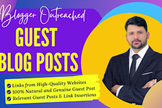 do SEO backlinks through high da guest posts and blogger outreach link building