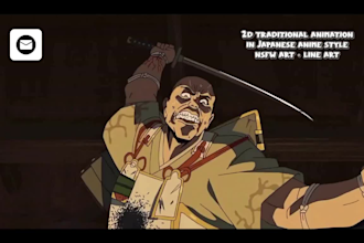 traditional 2d lineart animation, japanese anime fighting style, nsfw short film