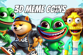 create 3d meme coin for you website and social media