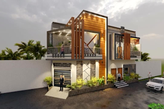 design architectural 3d elevation with renders