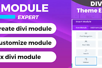 create module, customize module or fix module of divi builder