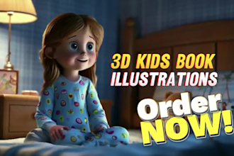 create captivating 3d children book illustrations and 3d book covers