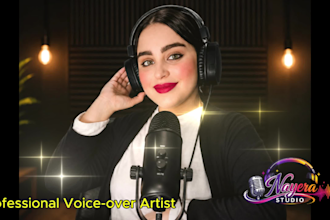 do a soft female arabic voice over, arabic voice over, arabic singing ads