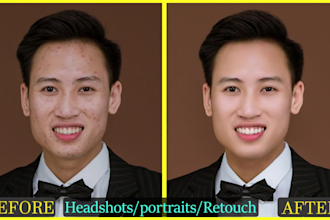professionally retouch headshots, portraits, fashion, beauty