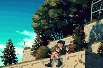 create 2d pixel art characters, 8bit, 16bit, 32bit, lofi looping animated gifs