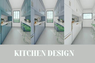do 3d kitchen design and realistic renders