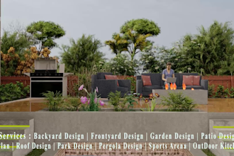 design exterior, backyard, and 3d landscape architecture