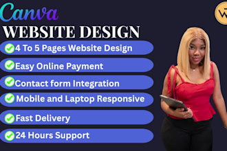 design a modern canva website and canva landing page