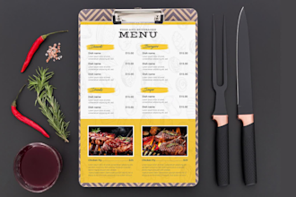 design food menu or restaurant menu