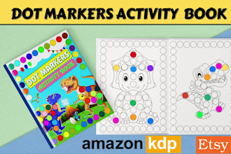 design dot markers and coloring activity book covers and manuscript for kdp
