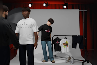 do 3d clothing mockup animation of t shirt and hoodie or any 3d garment