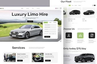 design chauffeur websites, taxi booking websites and limousine websites