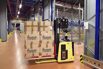 make real video clips box logistics truck promo video