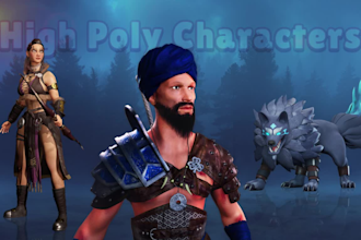 do 3d character modeling with rig and animation for a game