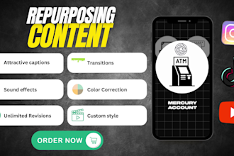 repurpose and edit content for just 20 dollars