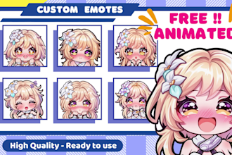 draw custom twitch emotes, chibi emotes, animated emotes for your stream
