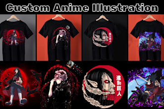 design custom anime t shirt for your brand in any style